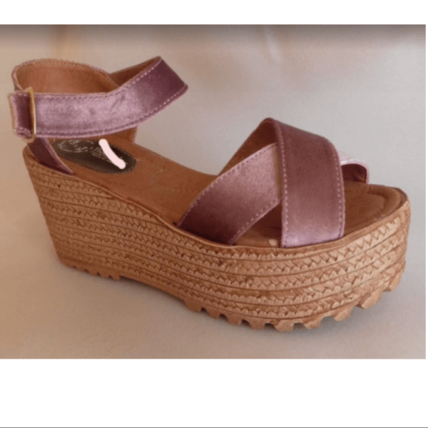 Platform Style Heels for Women in Golden Pink Color